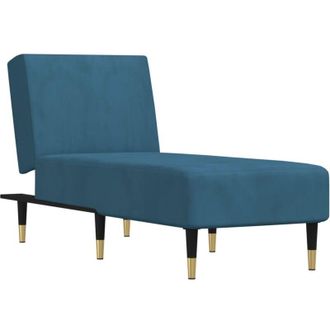 vidaXL Chaise Longue in Velluto Blu - Vidaxl