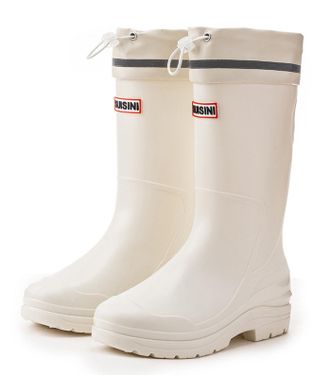 Pangolin Womens Knee High Waterproof Wellies, Pull-On Wellington Boots with Adjustable Drawstring Cuff & Reflective Band, Non-Slip Lug Sole, Easy-Clean Outdoor