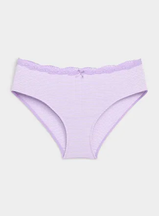 Miiyu Womens Lace-waist bikini panty Organic cotton