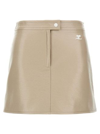 Courr&egrave;ges Beige ReEdition Vinyl skirt