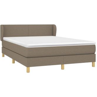 vidaXL Vidaxl - Cama Box Spring Con Colch&oacute;n Tela Gris Taupe 140x190 Cm