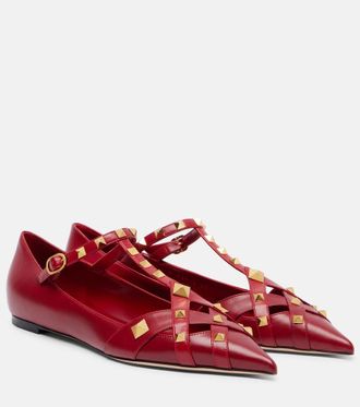 Valentino Garavani Bailarinas Mary Jane Studdy de piel