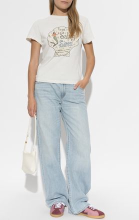 Re/Done T-shirt With Print, Womens, Cream