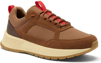 Sorel Outing SE Waterproof Sneaker in Velvet Tan/bright Red at Nordstrom, Size 10.5