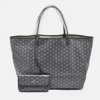 Goyard Grey Goyardine Coated Canvas And Leather Saint Louis Gm Tote