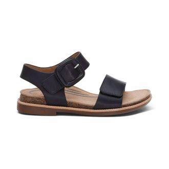 Aetrex Womens Claire Adjustable Strap Sandal In Black
