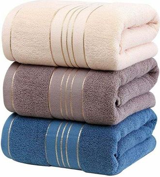 OEM [mai Usato]3 Teli/steli Da Bagno In 100% Cotone, Di Grandi Dimensioni, Morbidi, Lussuosi E Altamente Assorbenti, Ideali Per Sauna, Doccia, Piscina, Ba