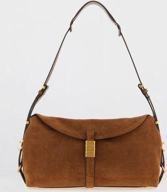 Pinko Borsa a spalla media Saddle Bag Baguette in suede
