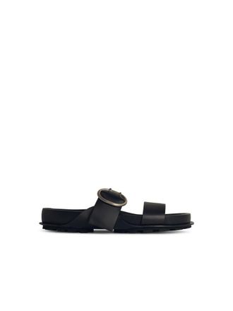 Jil Sander Black Leather Slippers
