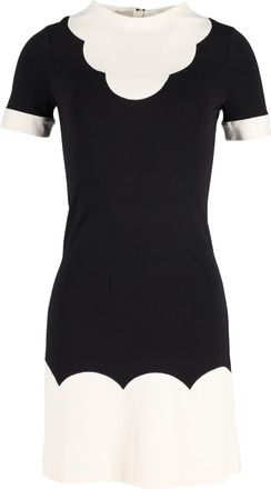 Moschino Love Moschino Scalloped Mini Dress in Black and White Viscose