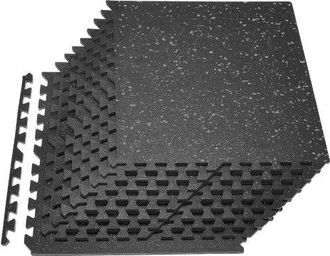 OEM Esterilla Puzzle 12 Piezas De 610 X 610 X 14 Mm, Suelo Gimnasio De Goma Eva, Colchoneta De Ejercicios Alta Densidad Con Puntos Grises Antideslizante A