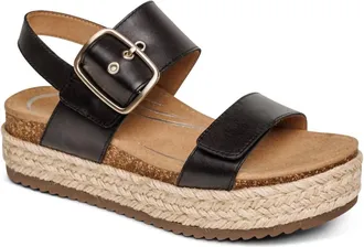 Aetrex Womens Vania Platform Sandals In Black