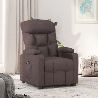 vidaXL Sill&oacute;n Reclinable El&eacute;ctrico Tela Marr&oacute;n Oscuro Vidaxl