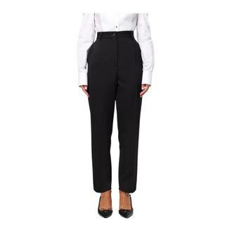 Dolce & Gabbana Straight Trousers, female, Black, XS, High Waisted Straight Leg Trousers