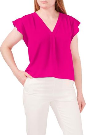 Chaus Print Flutter Sleeve Blouse in Exuberant at Nordstrom, Size Medium