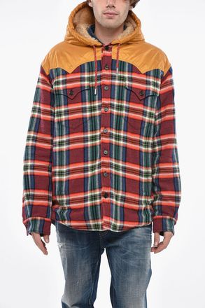Dsquared2 Checked Overshirt CANADIAN with Hood and Padded Detail Dsquared2