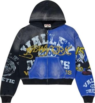 Vale Forever Bipolar Big Zip Up Hoodie Grey Blue 11451-10004VFBBZU-BLAC
