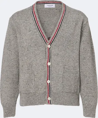 Thom Browne Cardigan Hector in lana e mohair con intarsio