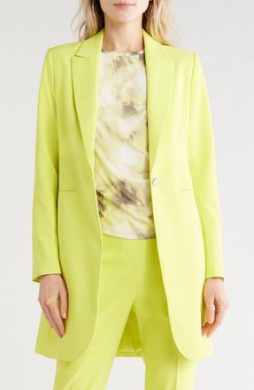 DKNY Peak Lapel Topper Blazer in Limeade at Nordstrom Rack, Size 14