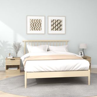 vidaXL Vidaxl - Mesita De Noche 2 Uds Madera Contrachapada Color Roble Sonoma