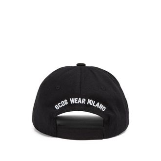 GCDS Mens Cotton Logo Embroidered Cap Black Hat