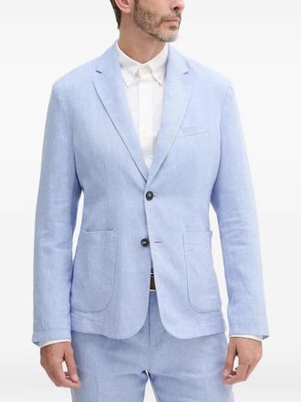 Benetton single-breasted blazer - men - Linen/Flax/Cotton - 48 - Blue