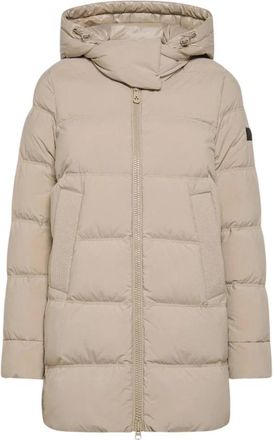 Peuterey Lichtgewicht Dubbele Stof Pufferjas - Dames - Dons jassen - Beige - XL - Polyester - Jassen