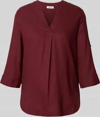 s.Oliver Red Label Relaxed Fit Tunika aus Leinen-Viskose-Mix in Bordeaux, Gr&ouml;&szlig;e 34