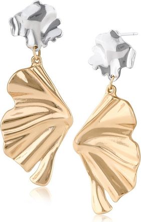 Jardin Two-Tone Sculptural Fan Drop Earrings in Gold/Silver at Nordstrom Rack