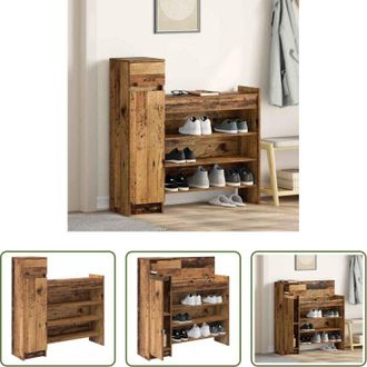 vidaXL Armadio in legno - Mobile per scarpe con porta Legno vecchio 100,5 x 28 x 100 cm