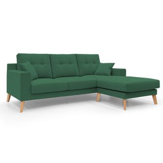 Divani.Store Divani.store - Danish Sof&aacute; Rinconero Moderno Reversible De Tela Suave E Impermeable 237 Cm Verde
