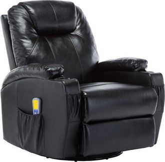 vidaXL Vidaxl - Sillón de masaje mecedora de cuero sintético negro