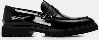 Steve Madden Mens Maisonn Penny Loafers with Moc Toe in Black Lthr - Size UK 7