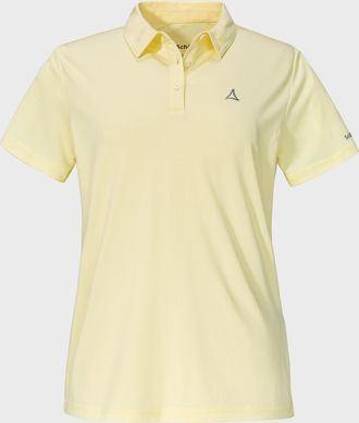Sch&ouml;ffel Poloshirt SCH&Ouml;FFEL CIRC Polo Shirt Tauron L, Damen, Gr. 36, gelb (5105, gelb), Oberstoff: 100% Polyester, V-Ausschnitt, Shirts Poloshirt