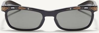 Valentino Rectangular Acetate Frames unisex BLACK/GREY 52