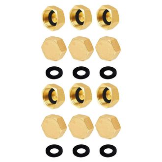 OEM Conectores Hembra De Lat&oacute;n Para Tuber&iacute;as - 12 Bloques De Cobre