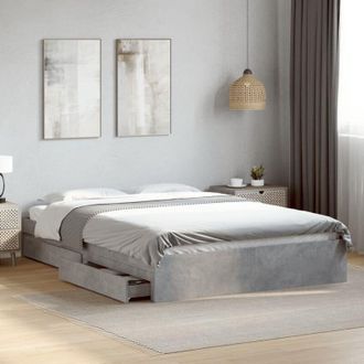 vidaXL Giroletto Cassetti Grigio Cemento 150x200 cm Legno Multistrato - Vidaxl