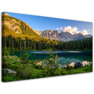 Feeby Impresi&oacute;n De Imagen, Vista Lago Monta&ntilde;as Bosque Naturaleza, 120x60