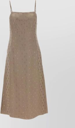 Fendi satin midi dress embroidered pattern