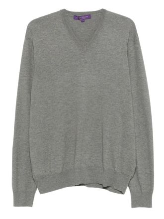 Ralph Lauren Purple Label V-neck long-sleeve sweater - Grey