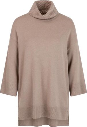 Marc Cain Fijne gebreide coltrui - Dames - Coltruien - Beige - XS - Wol - Truien & Vesten