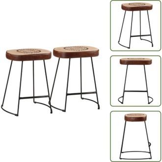 vidaXL Sgabello da bar marrone scuro - vidaXL Sgabelli da Bar 2 pz Marrone Scuro 40x29,5x53 cm