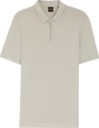 HUGO BOSS Grey Solid Shirt Collar Polo