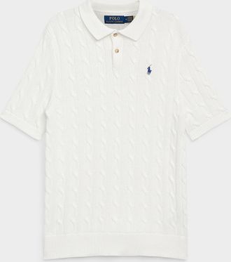 Polo Ralph Lauren Polo Shirt Ralph Lauren - Mens Twisted-cable knit Polo Shirt sweater