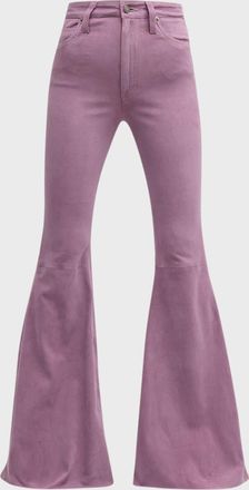 Coût de la Liberté Super High-Rise Bell Flared Suede Pants