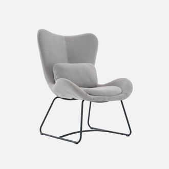 Sweeek Sweeek - Sill&oacute;n De Tela Con Coj&iacute;n, Nina, Gris Claro, 75x78x101 Cm