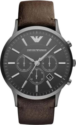 Emporio Armani Ar 2462 Chronograaf Horloge - Heren - Horloges - Bruin - ONE Size - Leer - Accessoires