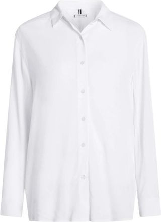 Tommy Hilfiger Relaxed Cr&ecirc;pe Shirt - Dames - Overhemden - Wit - M - Polyester - Overhemden