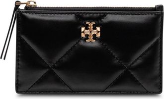Tory Burch Tory Burch, Wallets & Cardholders, female, Black, Size: ONE SIZE Kira Diamond Quilt Zip Card Case