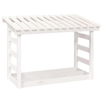 vidaXL Le&ntilde;ero De Madera Maciza De Pino Blanco 108x64,5x78 Cm Vidaxl